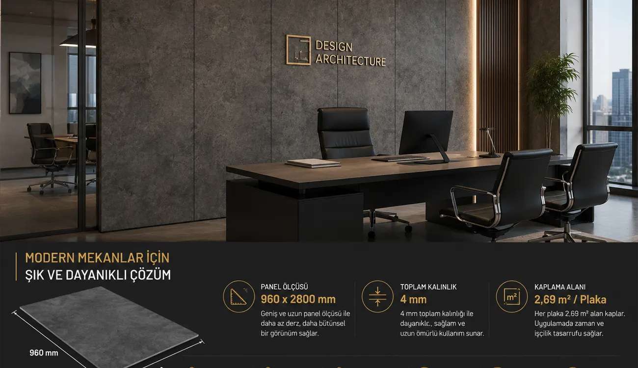 Anthracite Concrete SPC DUVAR & ZEMİN PANELİ