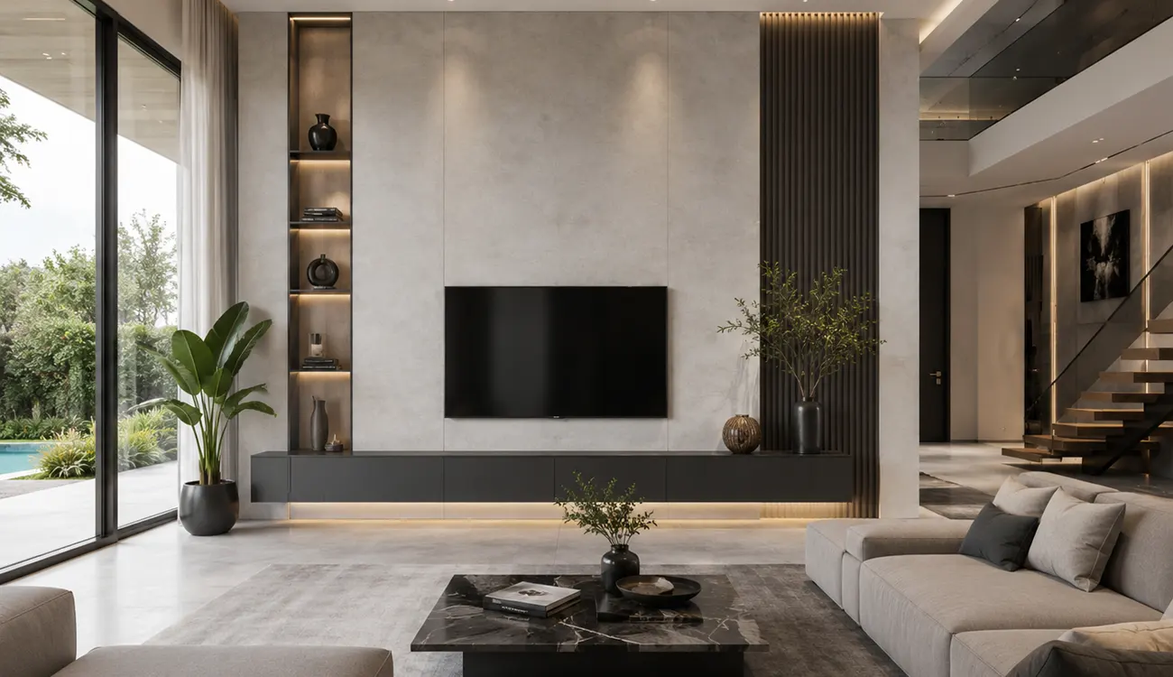 Concrete Light Grey SPC Panel Zemin & Duvar
