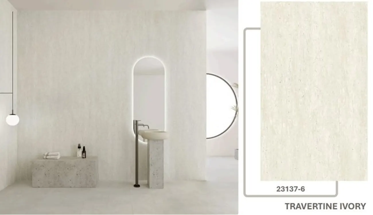 Travertine Ivory SPC Duvar ve Zemin Kaplama Paneli